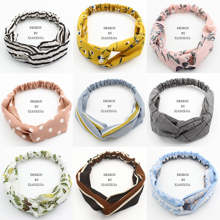 Travel Yoga Accessories - Coreano cruz bandana floral tecido banda