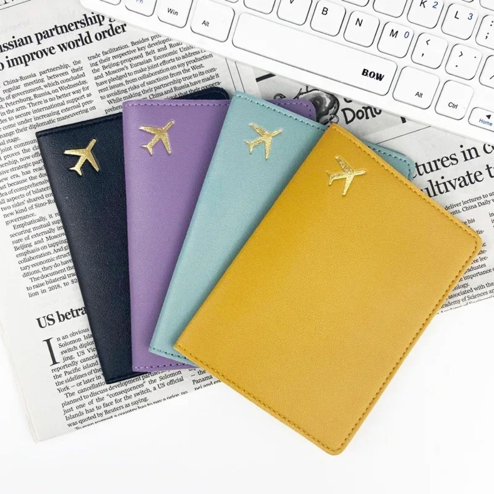 Travel Accessories For Plane - Porta-passaporte de couro PU, leve, à