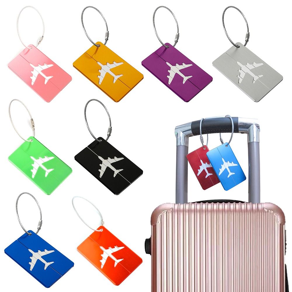 Travel Accessories Gear - Alumínio Bagagem Tags com Cordas, Etiquetas
